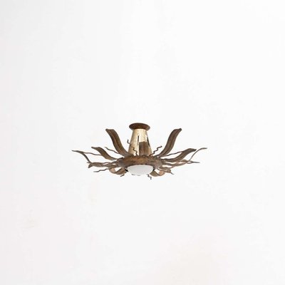 Mid-Century Modern Sunburst Brass Ceiling Lamp, 1960s-WM-1441755