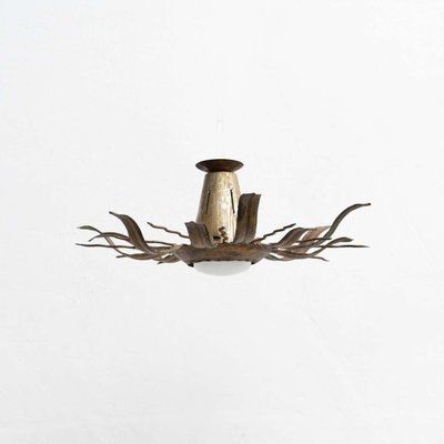 Mid-Century Modern Sunburst Brass Ceiling Lamp, 1960s-WM-1441755