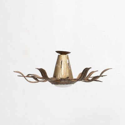 Mid-Century Modern Sunburst Brass Ceiling Lamp, 1960s-WM-1441755