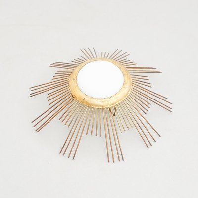 Mid-Century Modern Sunburst Brass Pendant Lamp, 1960s-WM-1052838