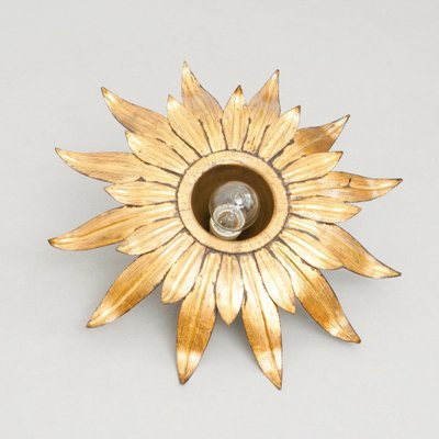 Mid-Century Modern Sunburst Brass Pendant Lamp, 1960s-WM-1058452