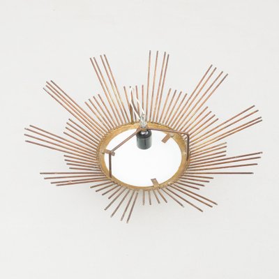 Mid-Century Modern Sunburst Brass Pendant Lamp, 1960s-WM-1052838