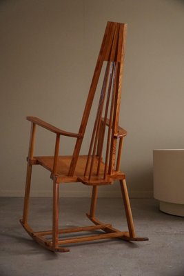 Mid-Century Modern Swedish Sculptural Rocking Chair in Pine, 1960s-MXF-1808370