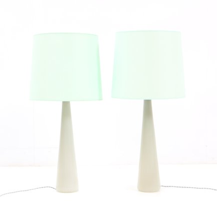 Mid-Century Modern Table Lamps in Opaline by Archimede Seguso Murano, 1970s, Set of 2-MY-1273602