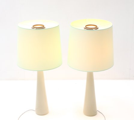 Mid-Century Modern Table Lamps in Opaline by Archimede Seguso Murano, 1970s, Set of 2-MY-1273602