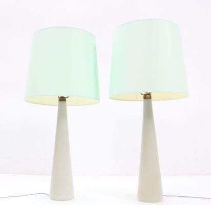 Mid-Century Modern Table Lamps in Opaline by Archimede Seguso Murano, 1970s, Set of 2-MY-1273602