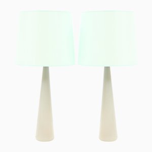 Mid-Century Modern Table Lamps in Opaline by Archimede Seguso Murano, 1970s, Set of 2-MY-1273602