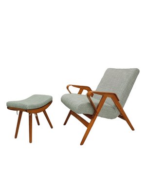 Mid-Century Modern Tatra Armchairs with Footrest, Former Czechoslovakia, 1960s, Set of 3-SAK-1785200