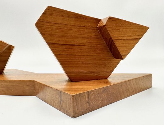 Mid-Century Modern Teak Birds Sculpture with Candleholder, 1960s-ZCY-1785597