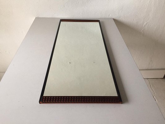 Mid-Century Modern Teak & Black Metal Frame Mirror, 1960s-RDS-1147976