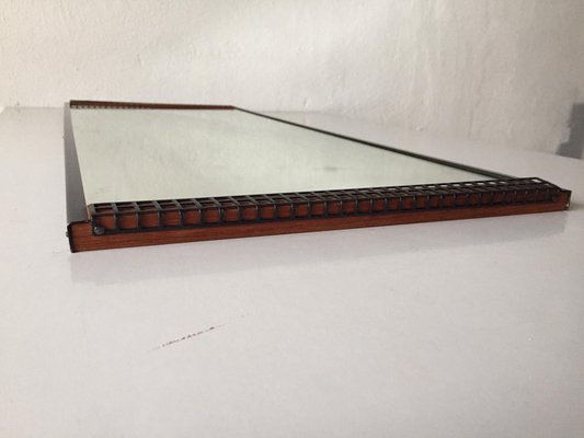 Mid-Century Modern Teak & Black Metal Frame Mirror, 1960s-RDS-1147976