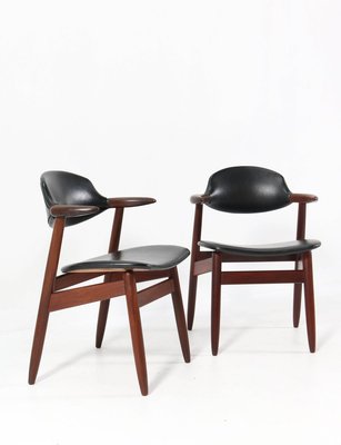 Mid-Century Modern Teak Cowhorn Chairs by Tijsseling for Hulmefa Nieuwe Pekela, 1960s, Set of 2-MY-824011