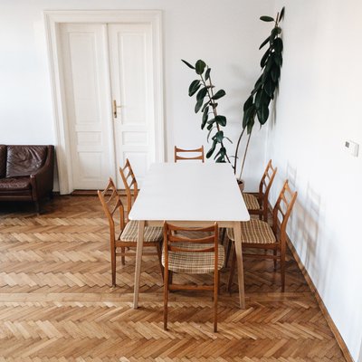 Mid-Century Modern Teak Dining Chairs from Bähre Mignon Möbel, 1960s, Set of 6-KND-1063930