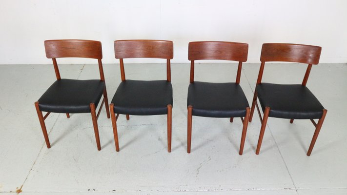 Mid-Century Modern Teak Dinning Room Chairs, Denmark, 1960s, Set of 4-DT-2026253