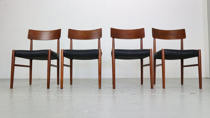 Mid-Century Modern Teak Dinning Room Chairs, Denmark, 1960s, Set of 4-DT-2026253