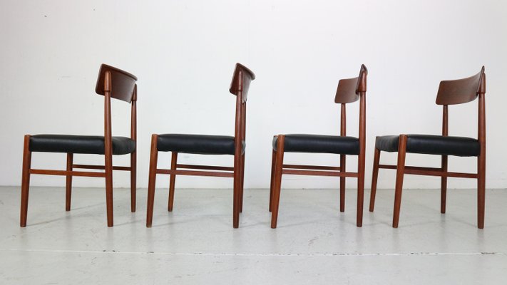 Mid-Century Modern Teak Dinning Room Chairs, Denmark, 1960s, Set of 4-DT-2026253