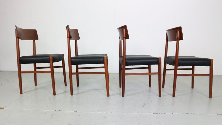 Mid-Century Modern Teak Dinning Room Chairs, Denmark, 1960s, Set of 4-DT-2026253