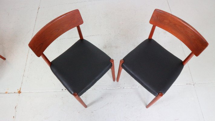 Mid-Century Modern Teak Dinning Room Chairs, Denmark, 1960s, Set of 4-DT-2026253