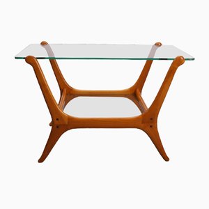 Mid-Century Modern Teak & Glass Side Table-KIJ-1344959