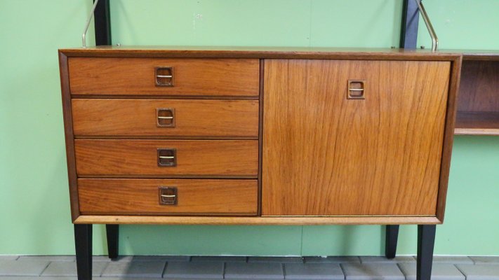 Mid-Century Modern Teak Modular Wall Unit attributed to Louis Van Teeffelen for Wébé, 1960s-DT-2026239