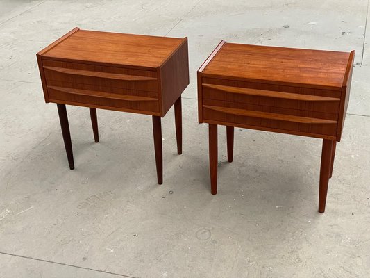 Mid-Century Modern Teak Nightstands, Denmark, 1962, Set of 2-MXB-1755004