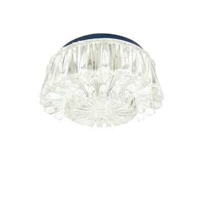 Mid-Century Modern Textured Glass Flush Mount from Limburg, Germany, 1970s-BMM-1806247