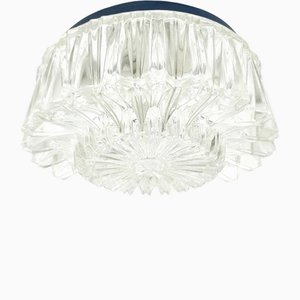 Mid-Century Modern Textured Glass Flush Mount from Limburg, Germany, 1970s-BMM-1806247