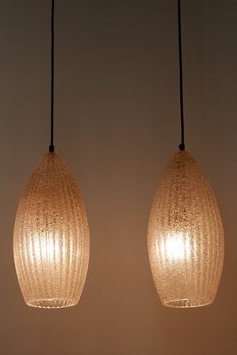 Mid-Century Modern Textured Glass Pendant Ceiling Lamps, 1960s, Set of 2-WPT-605968