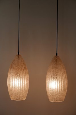 Mid-Century Modern Textured Glass Pendant Ceiling Lamps, 1960s, Set of 2-WPT-605968