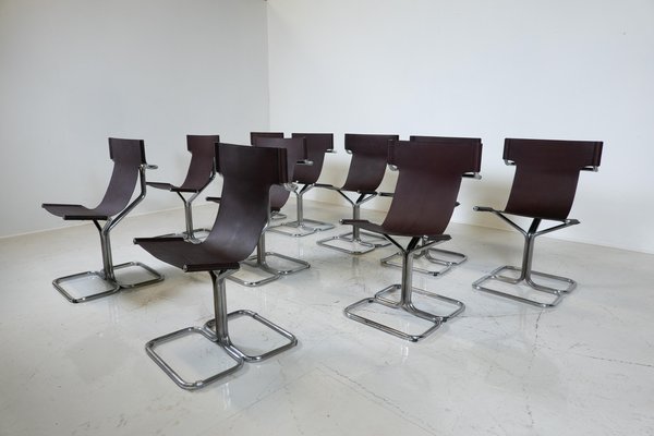 Mid-Century Modern Topos Chairs by Gruppo Dam for Busnelli, 1970s, Set of 10-FGA-1783827