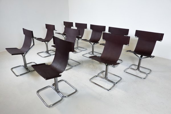 Mid-Century Modern Topos Chairs by Gruppo Dam for Busnelli, 1970s, Set of 10-FGA-1783827