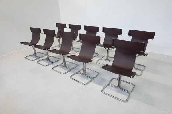 Mid-Century Modern Topos Chairs by Gruppo Dam for Busnelli, 1970s, Set of 10-FGA-1783827