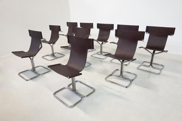 Mid-Century Modern Topos Chairs by Gruppo Dam for Busnelli, 1970s, Set of 10-FGA-1783827