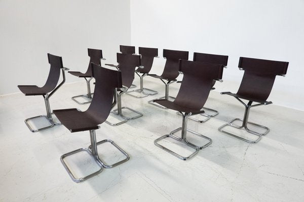 Mid-Century Modern Topos Chairs by Gruppo Dam for Busnelli, 1970s, Set of 10-FGA-1783827