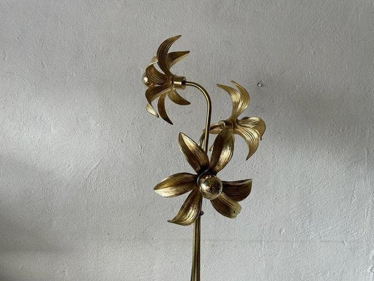 Mid-Century Modern Triple Flower Shade Floor Lamp in Brass by Willy Daro for Massive, 1970s-RDS-1452326