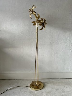 Mid-Century Modern Triple Flower Shade Floor Lamp in Brass by Willy Daro for Massive, 1970s-RDS-1452326