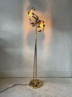 Mid-Century Modern Triple Flower Shade Floor Lamp in Brass by Willy Daro for Massive, 1970s-RDS-1452326