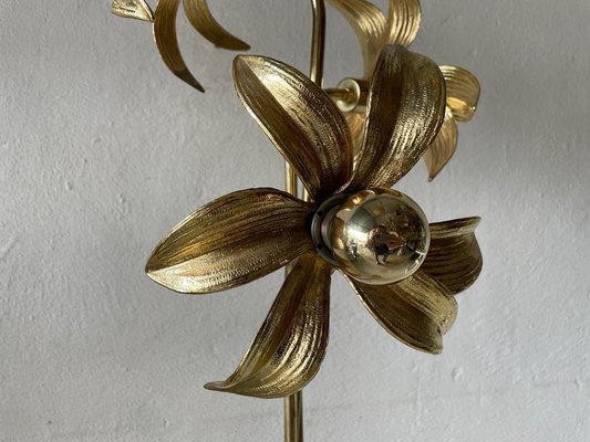 Mid-Century Modern Triple Flower Shade Floor Lamp in Brass by Willy Daro for Massive, 1970s-RDS-1452326