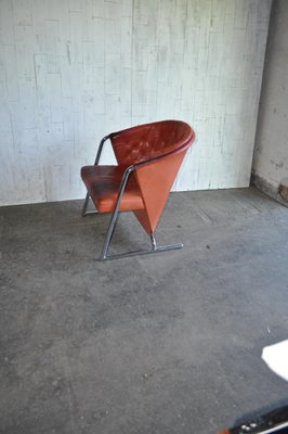 Mid-Century Modern Tufted Leather Armchair, 1970s-OXJ-699500