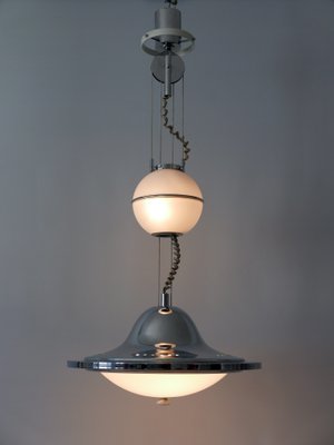 Mid-Century Modern UFO Counterweight Pendant Lamp, Italy, 1960s-WPT-1362311