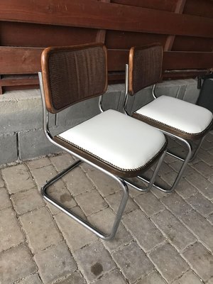 Mid-Century Modern Upholstered Chrome Dining Chairs, 1970s, Set of 4-OXJ-841553