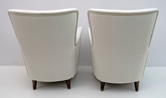 Mid-Century Modern Velvet Armchairs by Gio Ponti for ISA, Italy, 1950s, Set of 2-FER-1107367