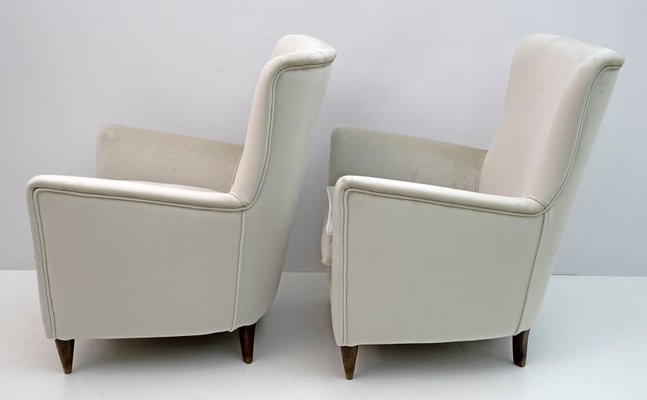 Mid-Century Modern Velvet Armchairs by Gio Ponti for ISA, Italy, 1950s, Set of 2-FER-1107367