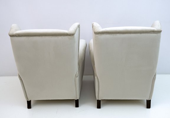 Mid-Century Modern Velvet Armchairs by Gio Ponti, Italy, 1950s, Set of 2-FER-1317808