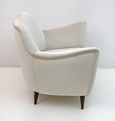 Mid-Century Modern Velvet Armchairs from Isa, Italy, 1950s, Set of 2-FER-1358006