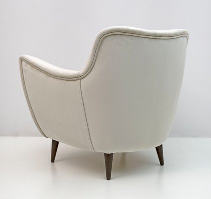 Mid-Century Modern Velvet Armchairs from Isa, Italy, 1950s, Set of 2-FER-1358006