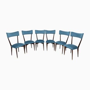 Mid-Century Modern Velvet Dining Chairs attributed to Ico & Luisa Parisi for Ariberto Colombo, 1950s, Set of 6-FER-1705662