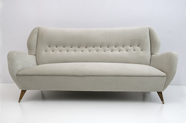 Mid-Century Modern Velvet Sofa by Gio Ponti for Isa, 1950s-FER-1314907