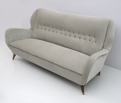 Mid-Century Modern Velvet Sofa by Gio Ponti for Isa, 1950s-FER-1314907