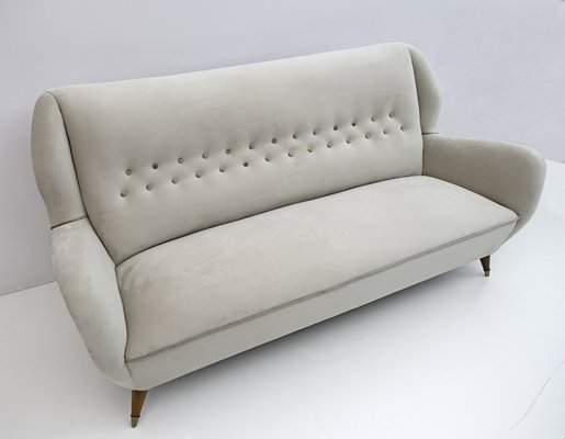 Mid-Century Modern Velvet Sofa by Gio Ponti for Isa, 1950s-FER-1314907